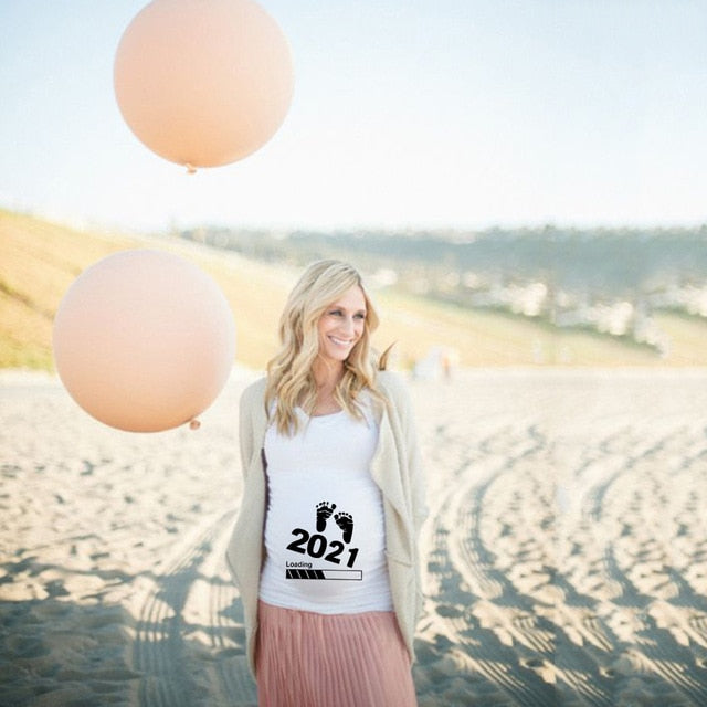 Summer Cartoon Maternity Pregnancy Tee