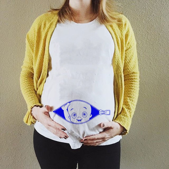 Summer Cartoon Maternity Pregnancy Tee