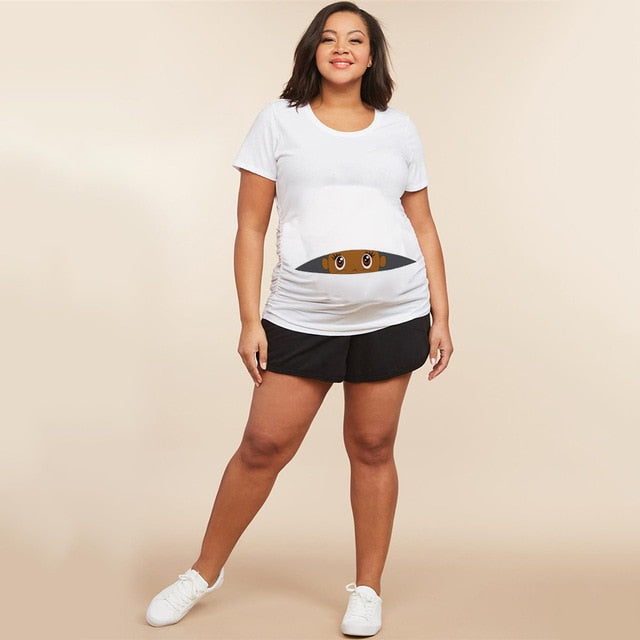 Summer Cartoon Maternity Pregnancy Tee