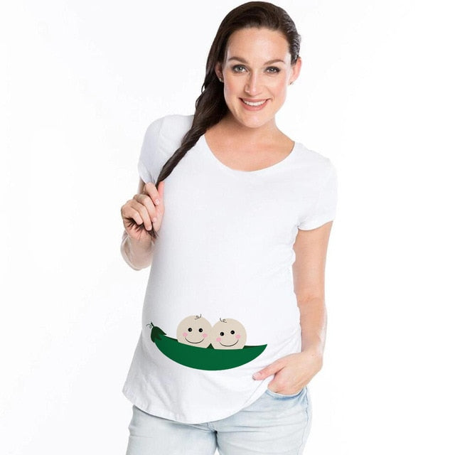 Summer Cartoon Maternity Pregnancy Tee