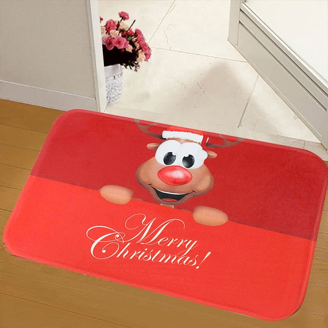 Merry Christmas Bath Mat Flannel Decorations