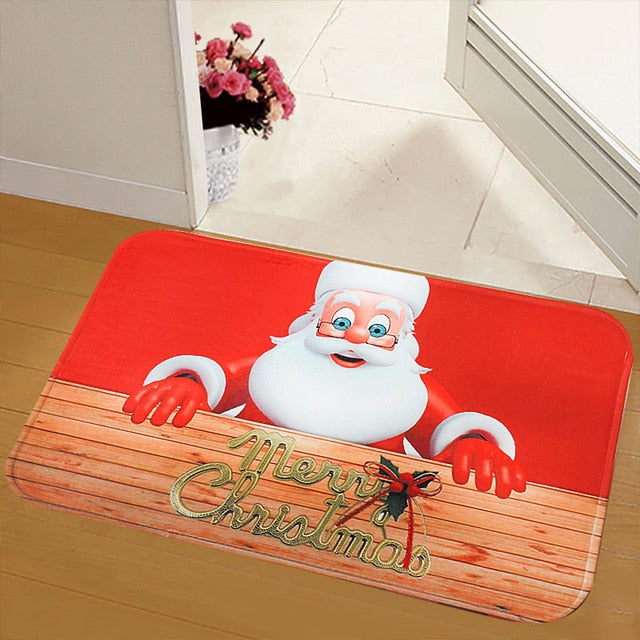 Merry Christmas Bath Mat Flannel Decorations