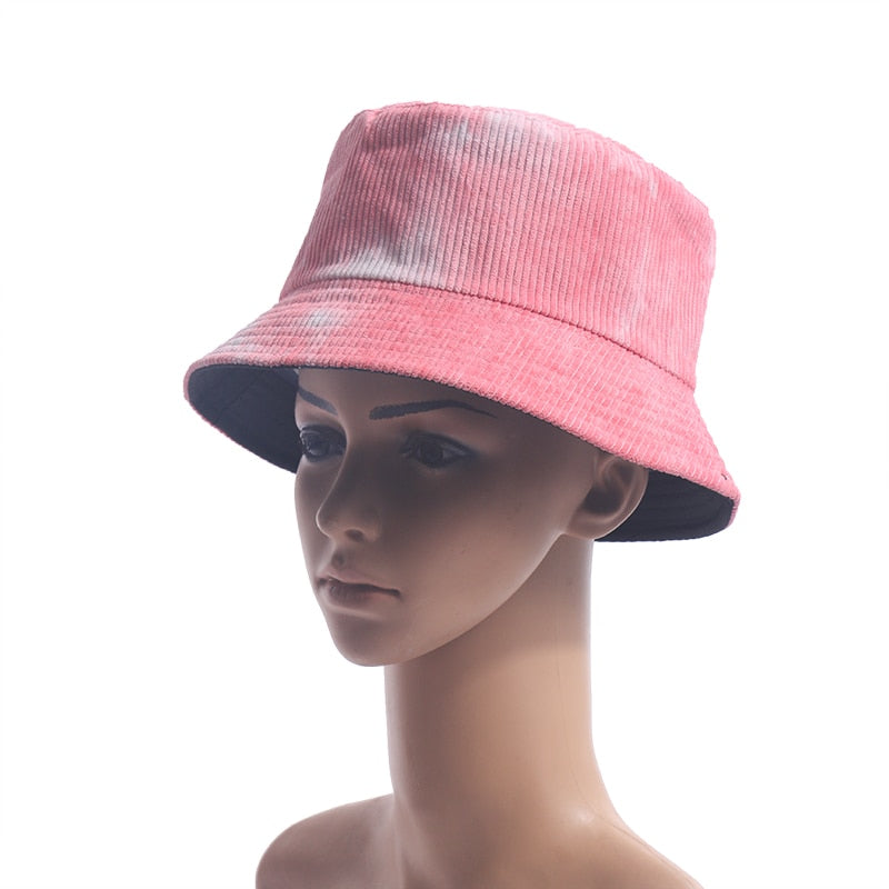 Reversible Corduroy Tie Dye Bucket Hat