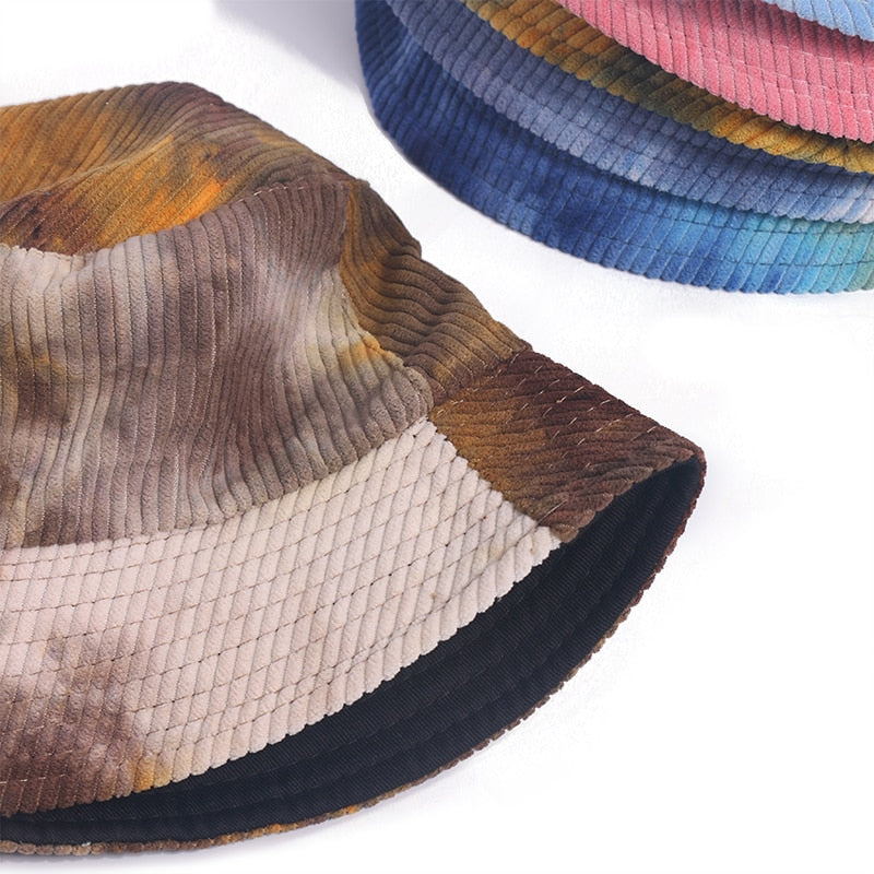 Reversible Corduroy Tie Dye Bucket Hat
