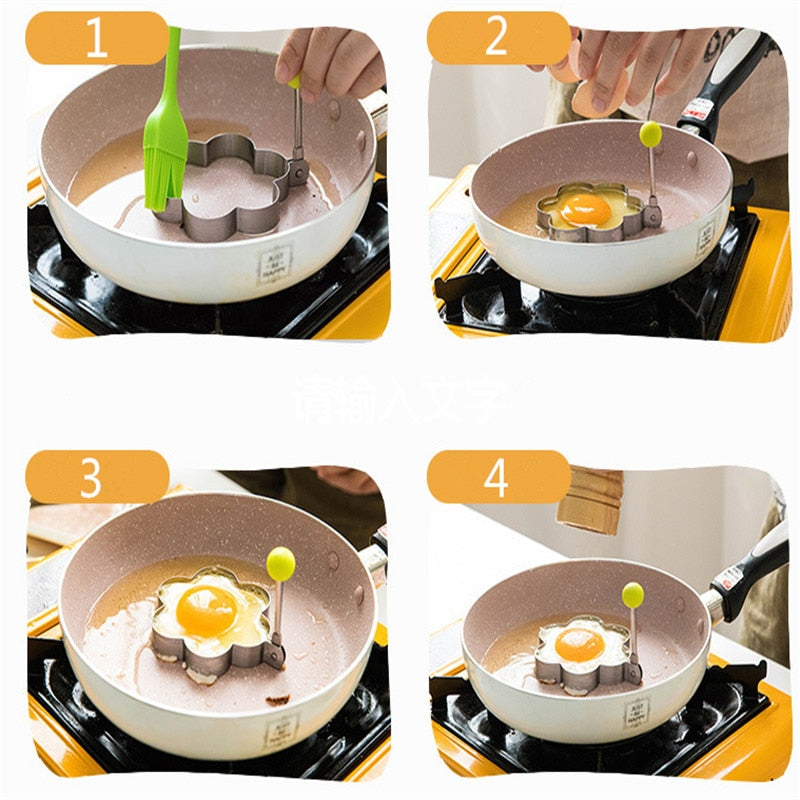 1Pc Stainless Steel Heart Star Mold For Pancake and Eggs