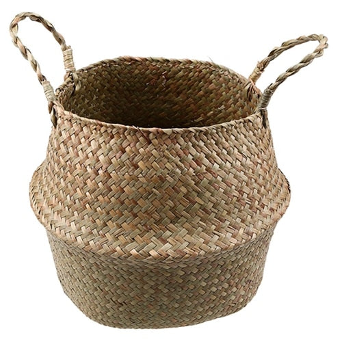 Handmade Rattan Woven Flower Basket Decor