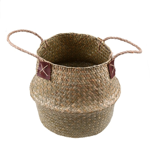 Handmade Rattan Woven Flower Basket Decor