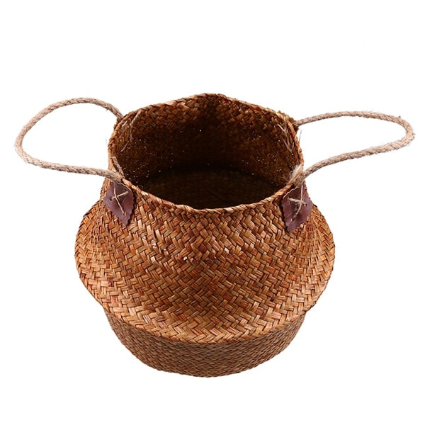 Handmade Rattan Woven Flower Basket Decor