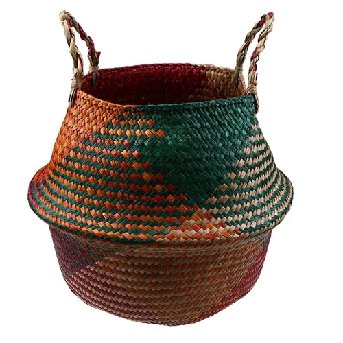Handmade Rattan Woven Flower Basket Decor