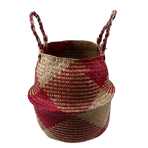 Handmade Rattan Woven Flower Basket Decor