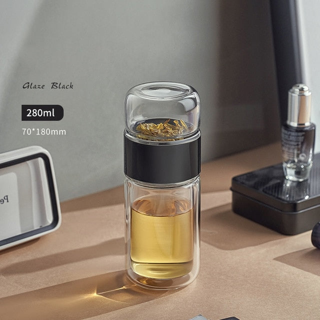 280ML Tea Infuser Glass Water Bottle
