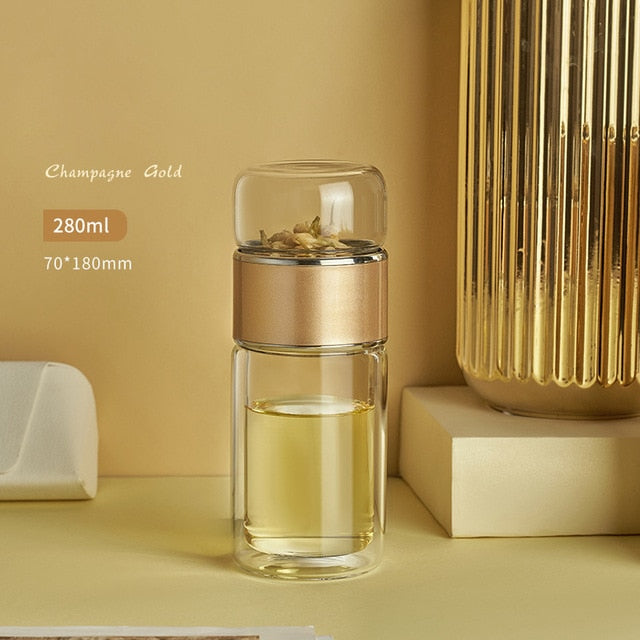 280ML Tea Infuser Glass Water Bottle