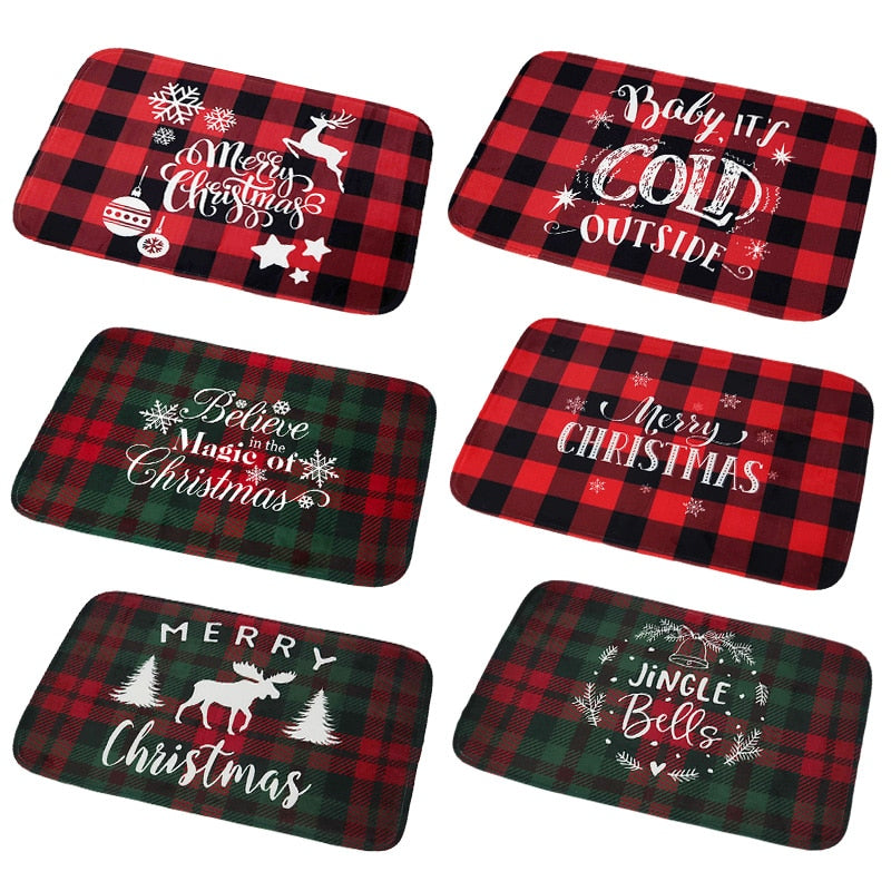 Merry Christmas Bath Mat Flannel Decorations