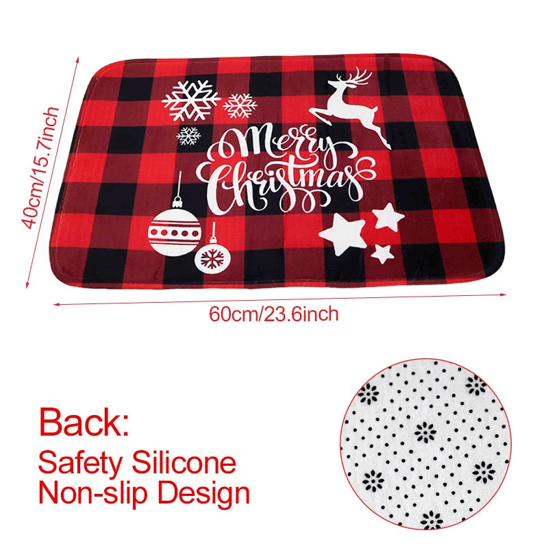 Merry Christmas Bath Mat Flannel Decorations