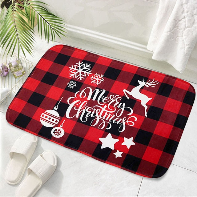 Merry Christmas Bath Mat Flannel Decorations