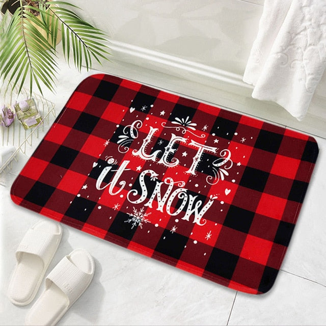 Merry Christmas Bath Mat Flannel Decorations