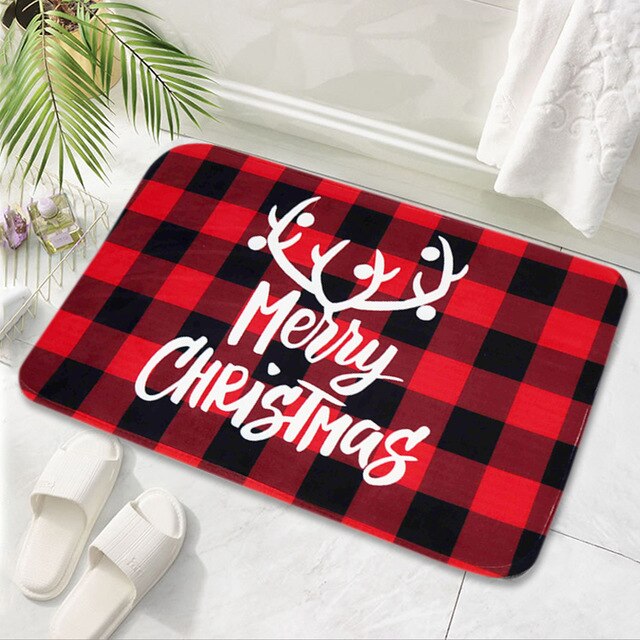 Merry Christmas Bath Mat Flannel Decorations