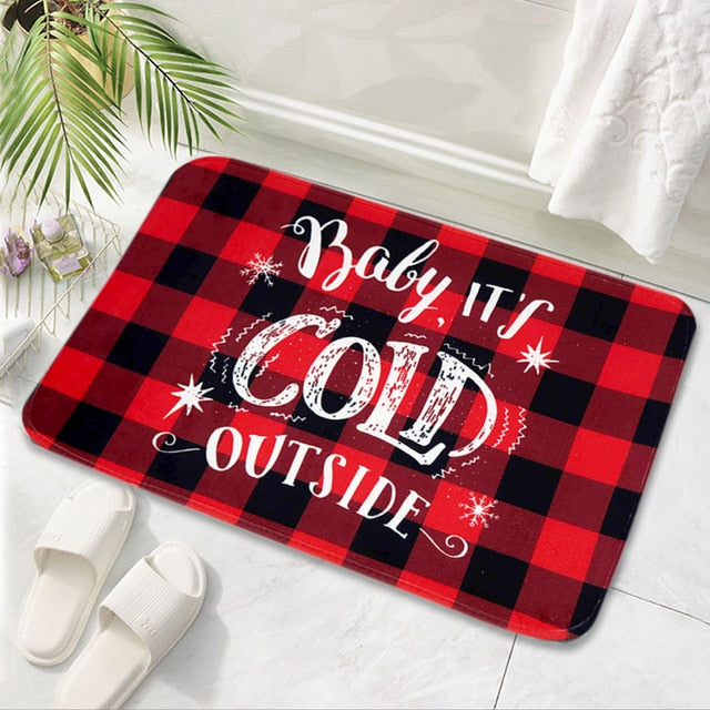 Merry Christmas Bath Mat Flannel Decorations