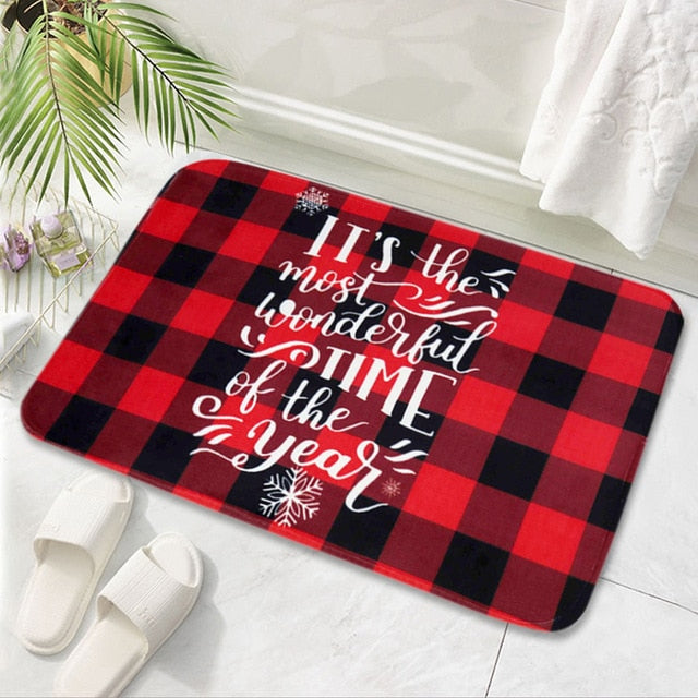 Merry Christmas Bath Mat Flannel Decorations