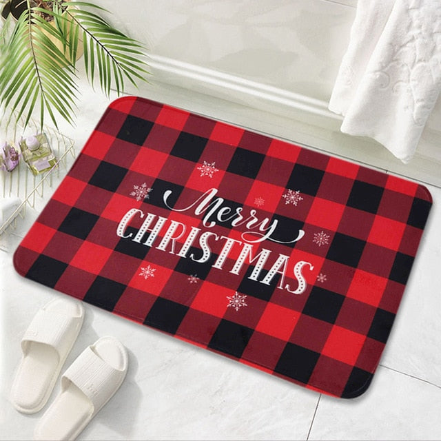 Merry Christmas Bath Mat Flannel Decorations