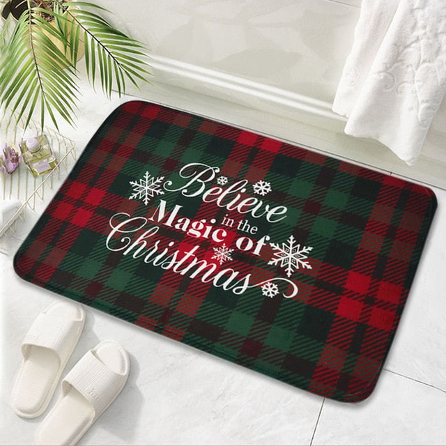 Merry Christmas Bath Mat Flannel Decorations