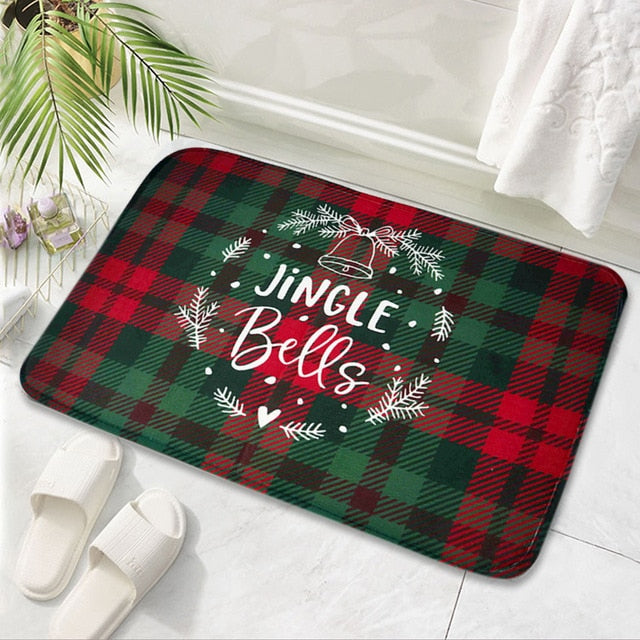 Merry Christmas Bath Mat Flannel Decorations