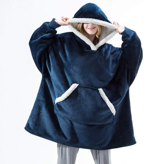 Oversized Hoodie Sweatshirt Winter Fleece Giant TV Blanket