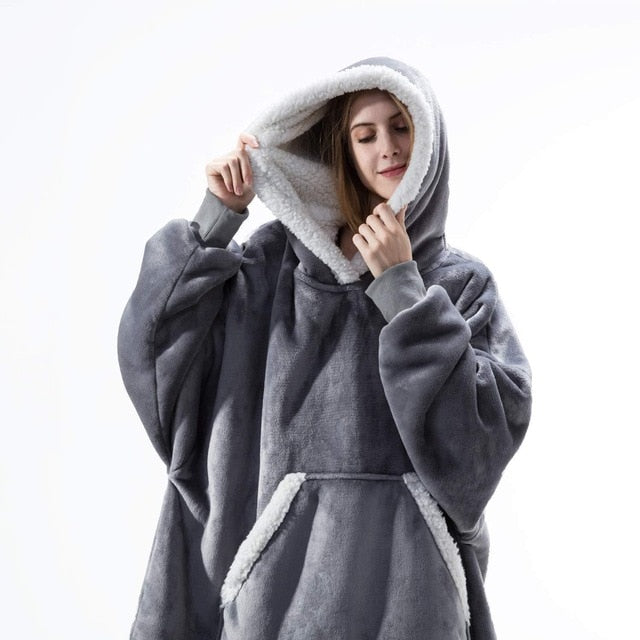 Oversized Hoodie Sweatshirt Winter Fleece Giant TV Blanket