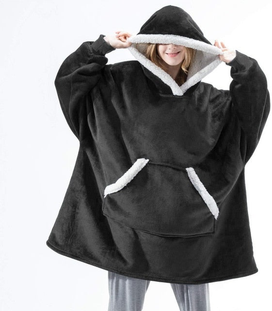 Oversized Hoodie Sweatshirt Winter Fleece Giant TV Blanket