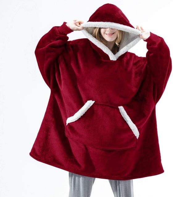 Oversized Hoodie Sweatshirt Winter Fleece Giant TV Blanket