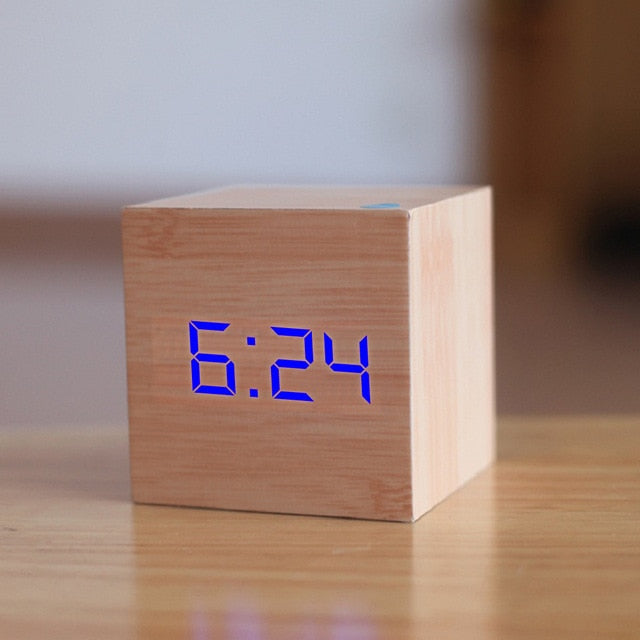 Digital Wooden LED Alarm Clock