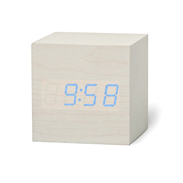Digital Wooden LED Alarm Clock