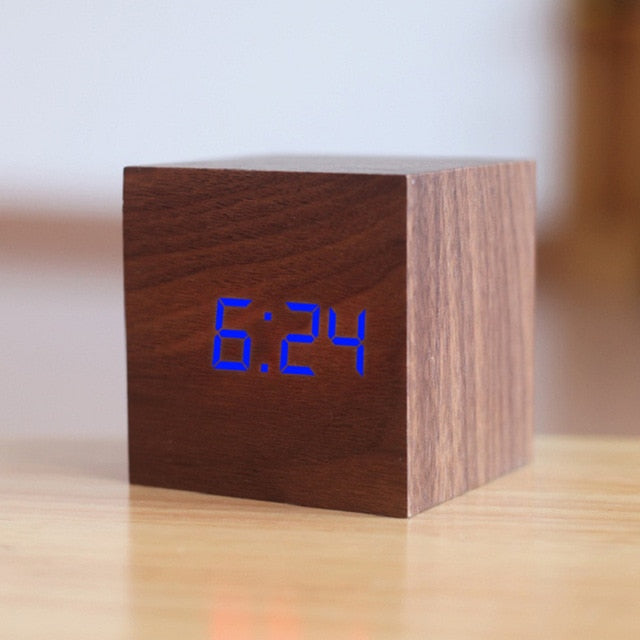 Digital Wooden LED Alarm Clock