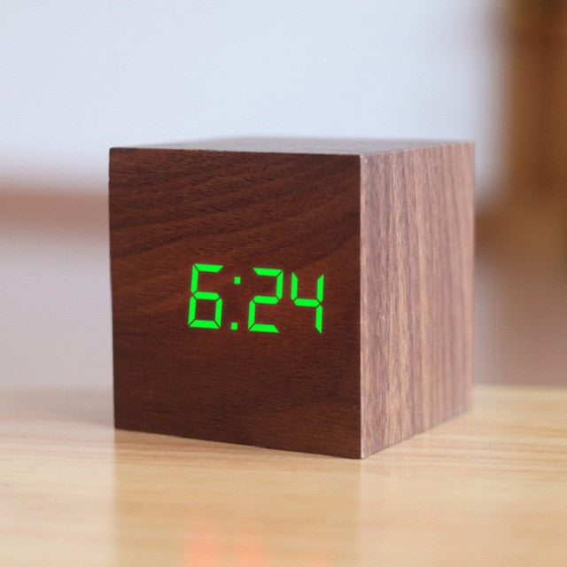 Digital Wooden LED Alarm Clock