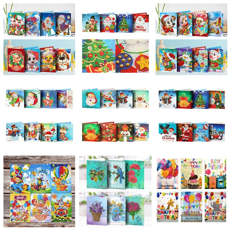 5D DIY Diamond Mosaic Greeting Cards Painting Kit