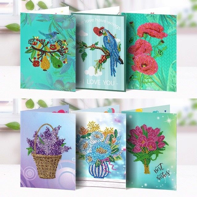 5D DIY Diamond Mosaic Greeting Cards Painting Kit