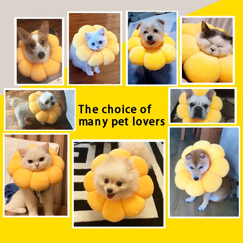 Sunflower Pet Collar Adjustable Circle After Surgery Pillow