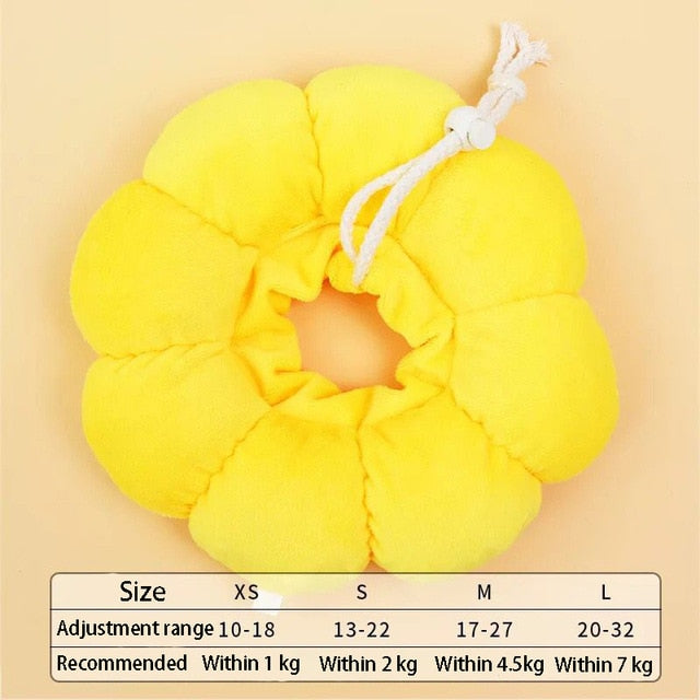 Sunflower Pet Collar Adjustable Circle After Surgery Pillow