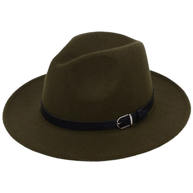 Classic British Fedora Hat with Belt