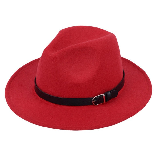 Classic British Fedora Hat with Belt