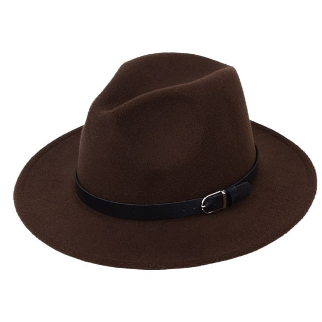 Classic British Fedora Hat with Belt