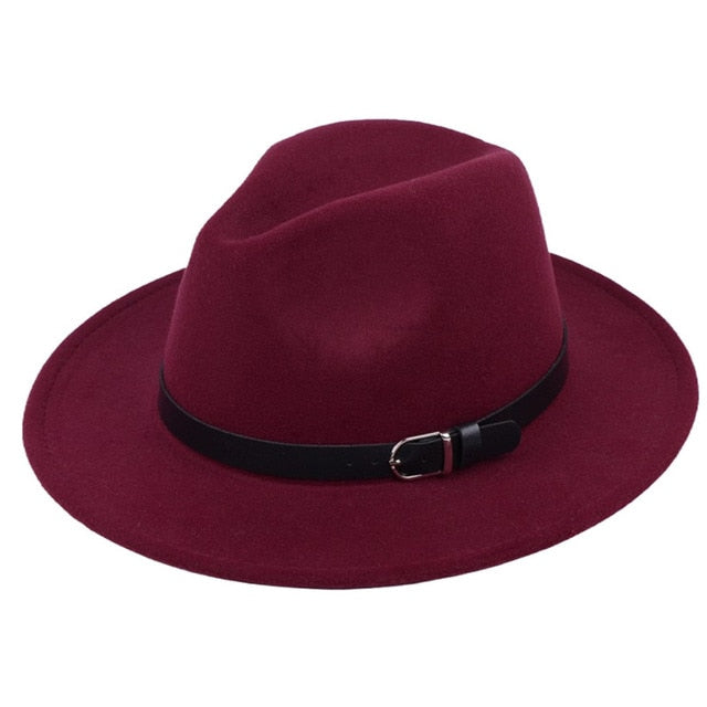 Classic British Fedora Hat with Belt