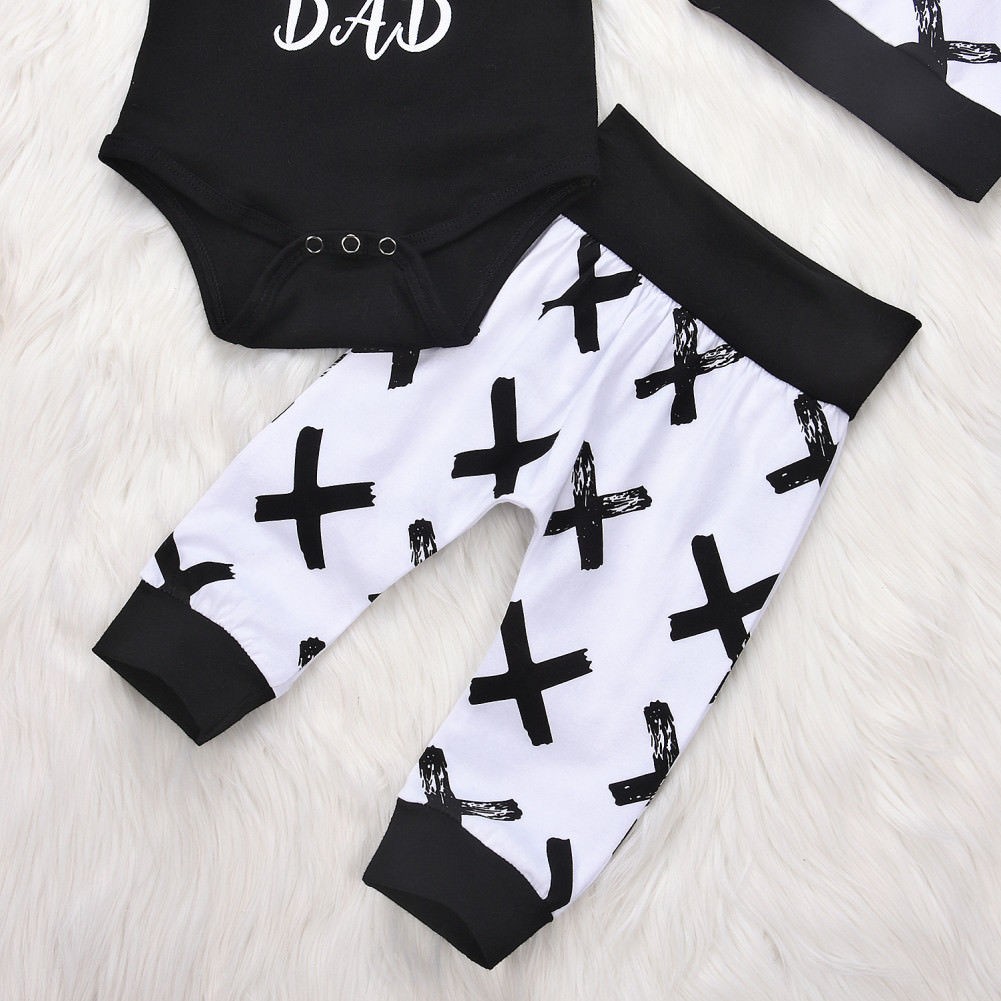 Handsome Just Like Dad Baby Boy 3Pcs Clothes Set