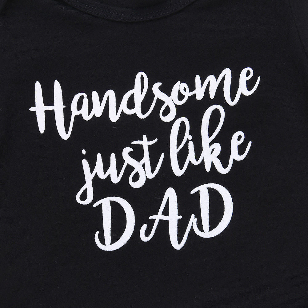Handsome Just Like Dad Baby Boy 3Pcs Clothes Set