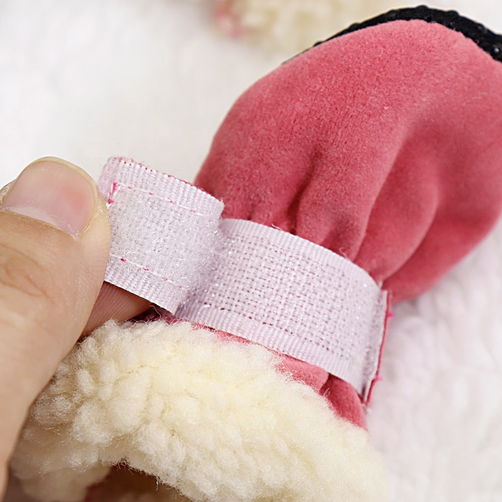 4pcs Pet Dog Shoes Winter Boots Socks Anti-slip