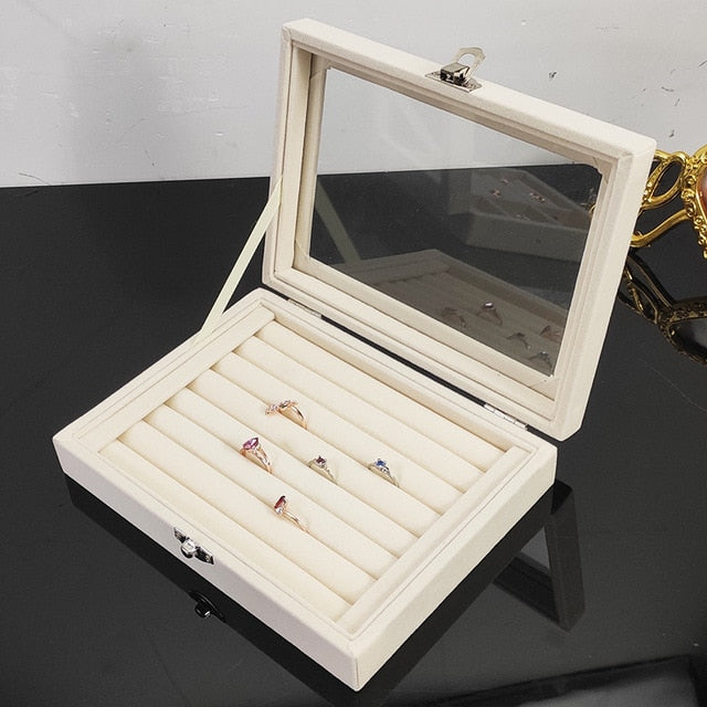 Portable Velvet Jewelry Organizer Box
