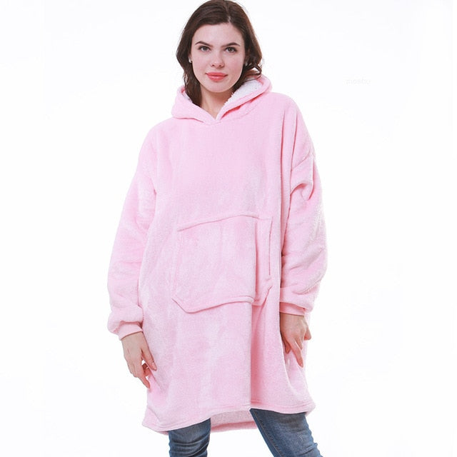 Oversized Hoodie Sweatshirt Winter Fleece Giant TV Blanket