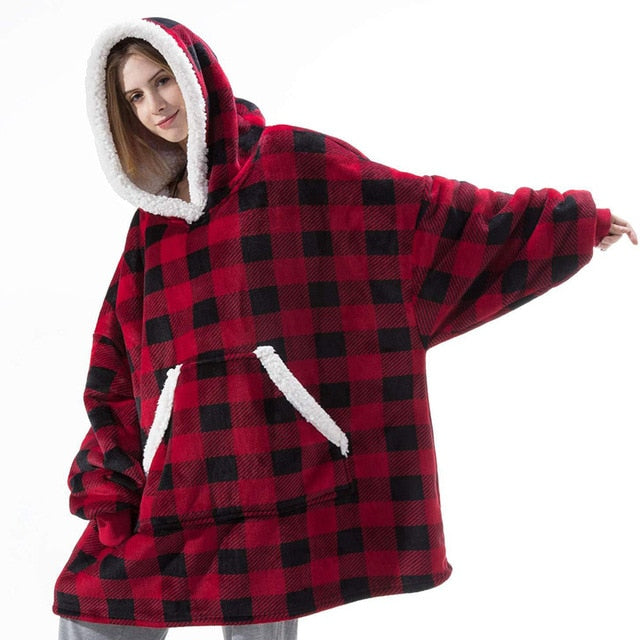 Oversized Hoodie Sweatshirt Winter Fleece Giant TV Blanket