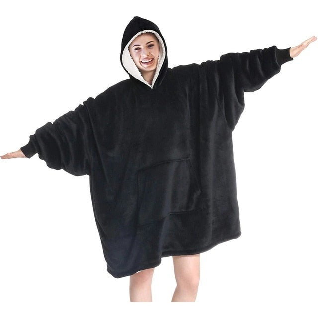 Oversized Hoodie Sweatshirt Winter Fleece Giant TV Blanket