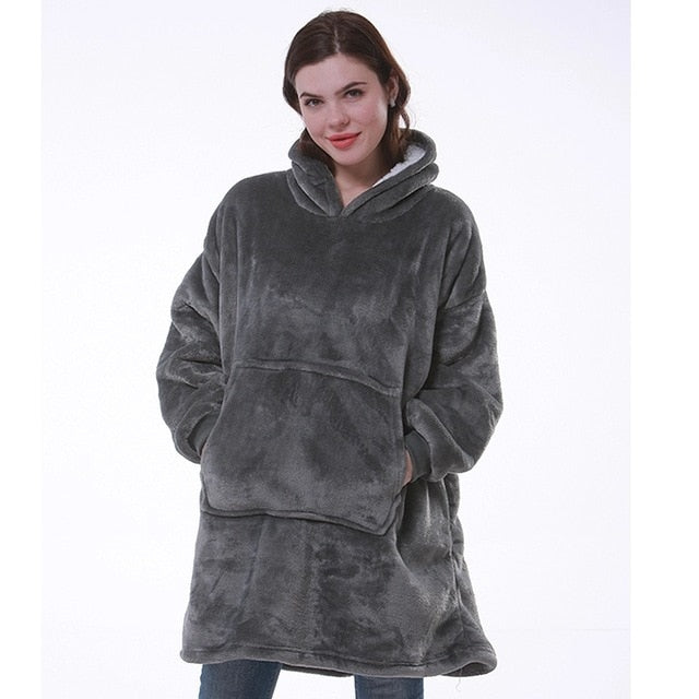 Oversized Hoodie Sweatshirt Winter Fleece Giant TV Blanket